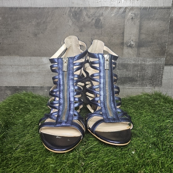 Isola Strappy Blue High Heel Sandals - Picture 7 of 10